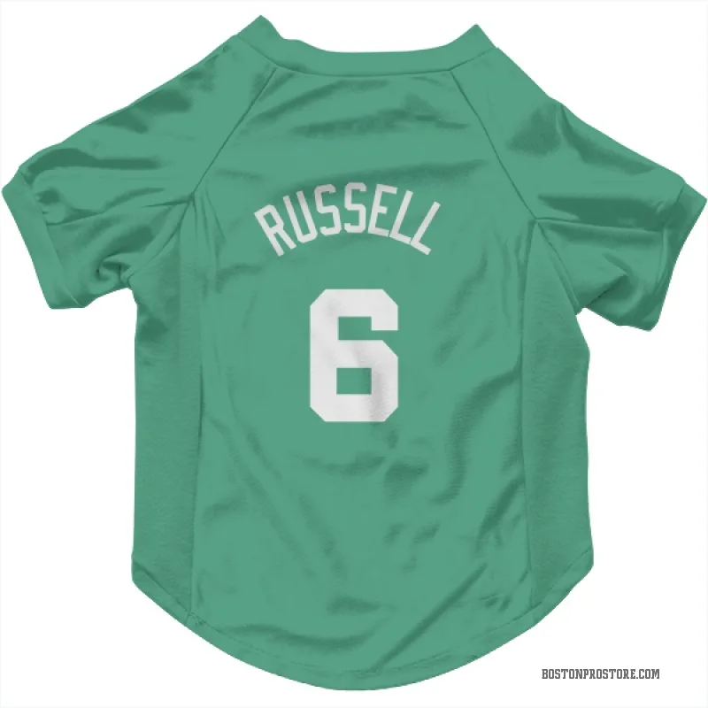 Bill Russell Green Boston Celtics Cat & Dog Pet Jersey - Celtics Store