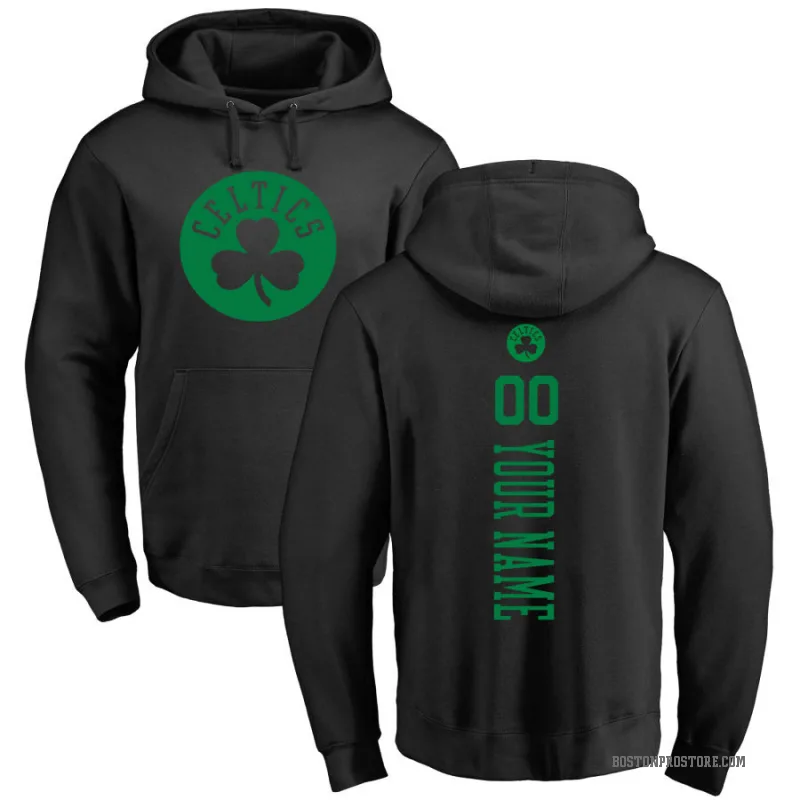 Custom Youth Black Boston Celtics Branded One Color Backer Pullover Hoodie