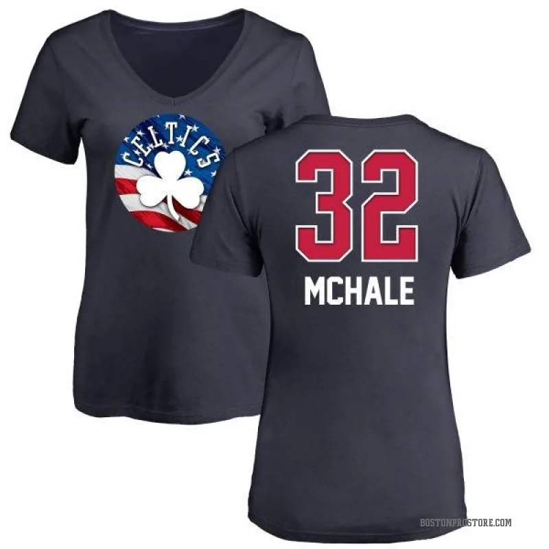 Kevin Mchale Women's Navy Boston Celtics Name and Number Banner Wave V-Neck T-Shirt