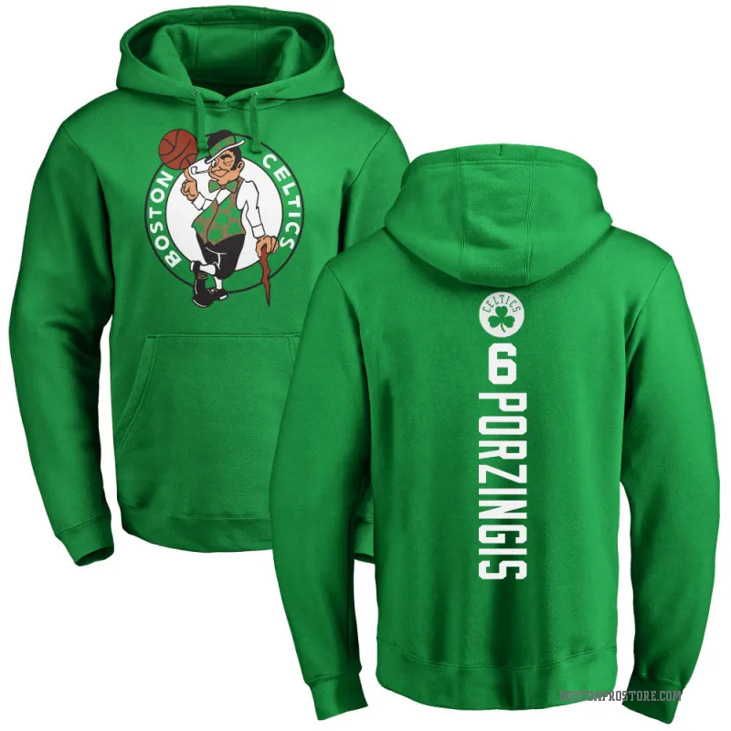 Kristaps Porzingis Men's Green Boston Celtics Kelly Backer Long Sleeve T- Shirt - Celtics Store