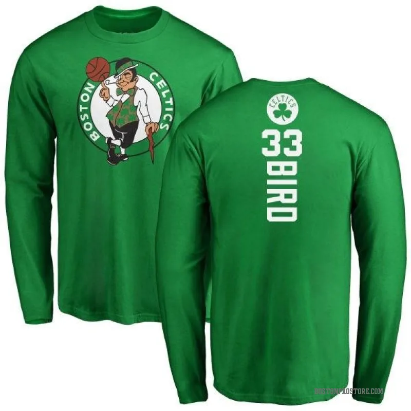 Larry Bird Men's Green Boston Celtics Kelly Backer Long Sleeve T