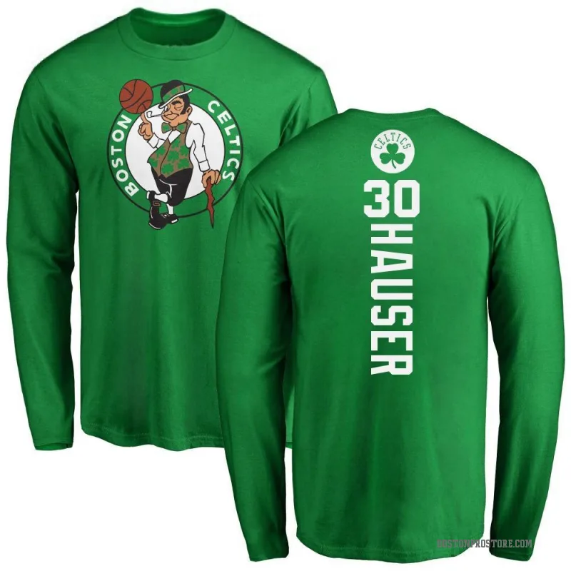 Sam Hauser Men's Green Boston Celtics Kelly Backer Long Sleeve T-Shirt